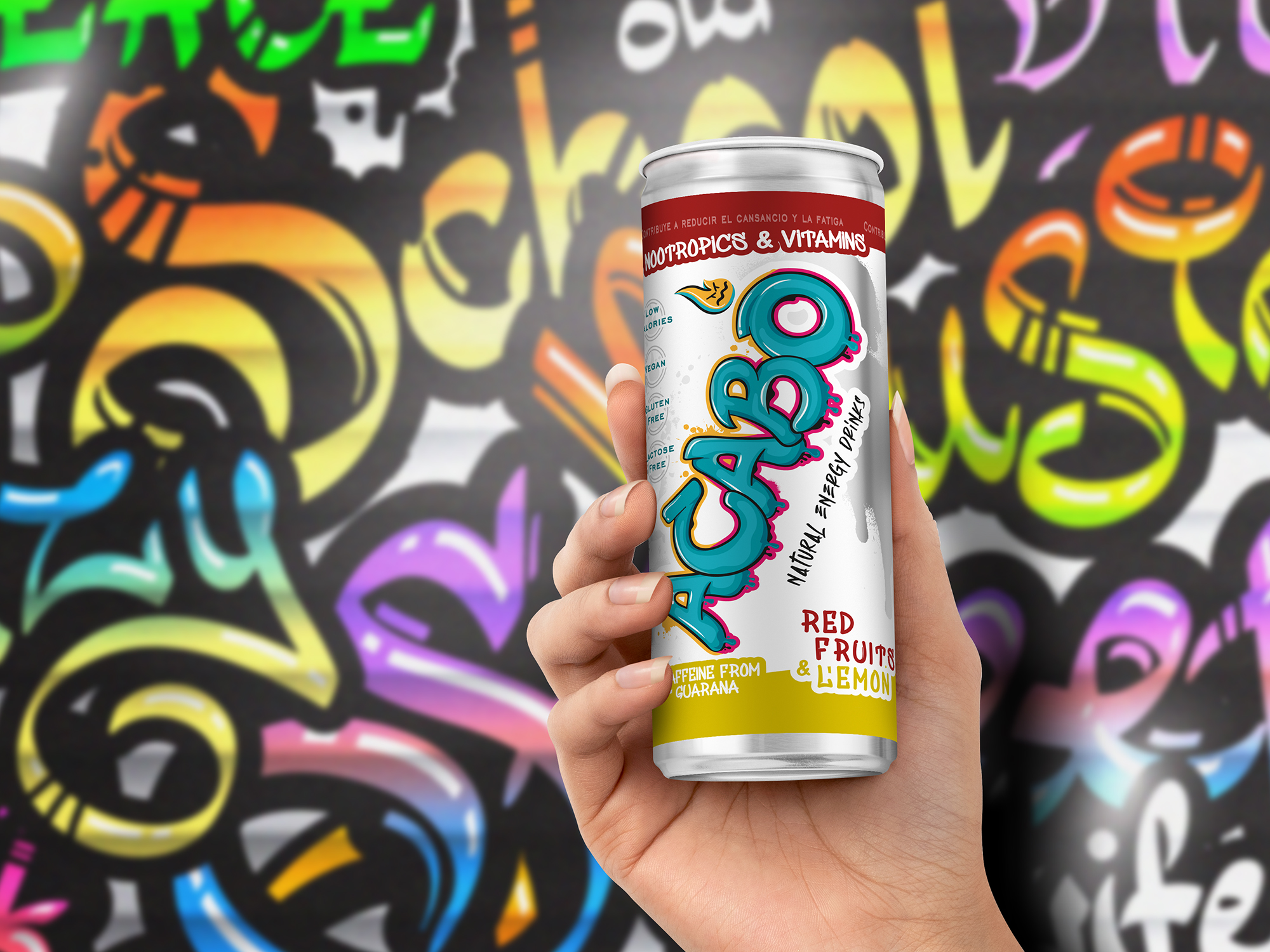ACABÓ packaging para bebidas energéticas