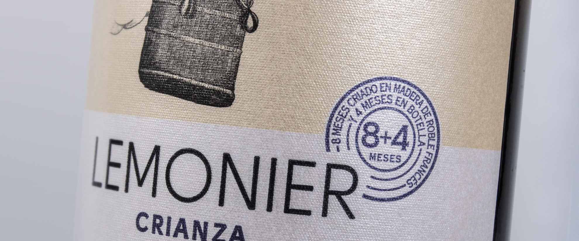 Diseño etiqueta vino tinto Lemonier para Bodegas Delgado