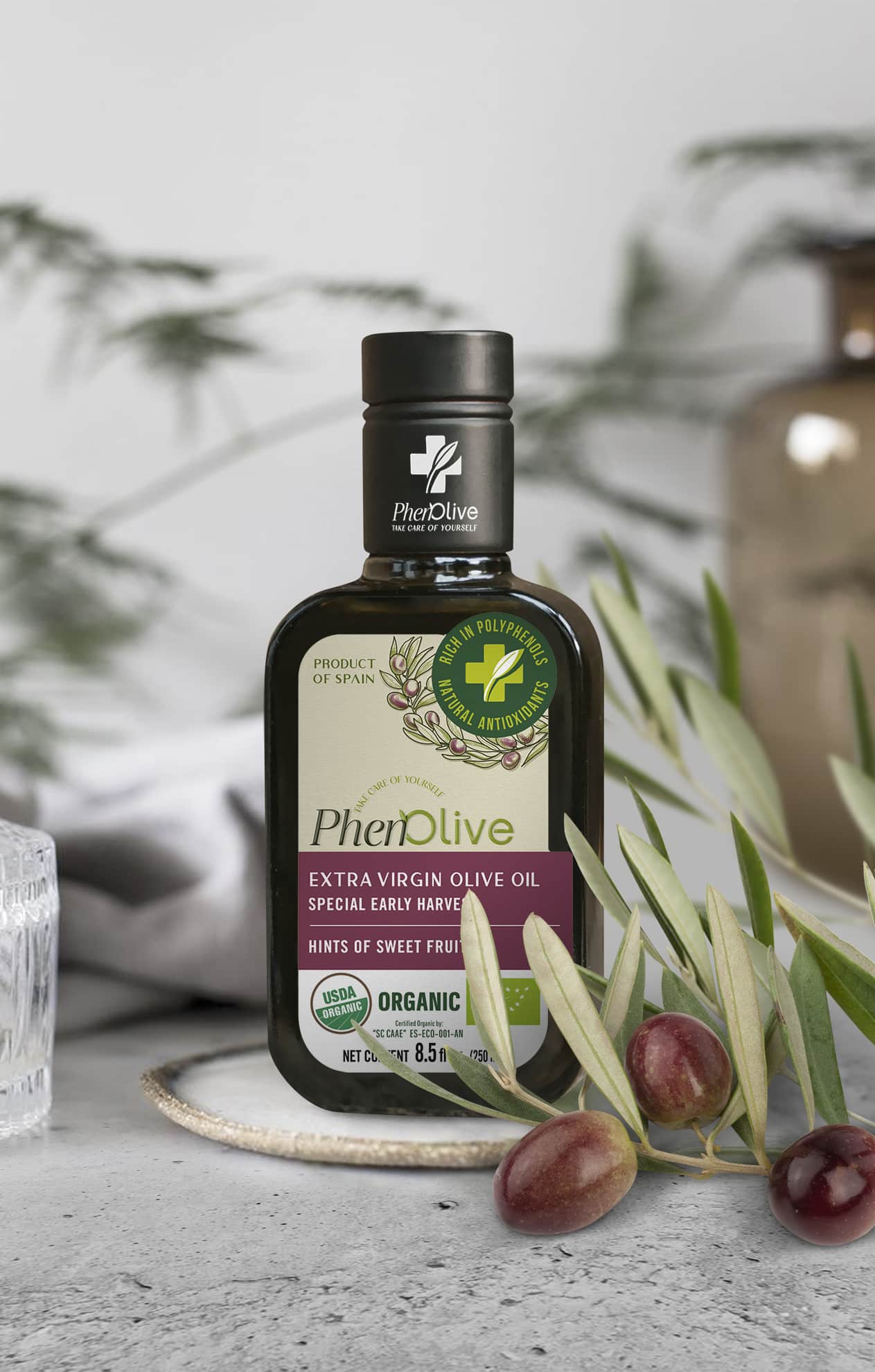 Packaging aceite de oliva virgen extra EEUU