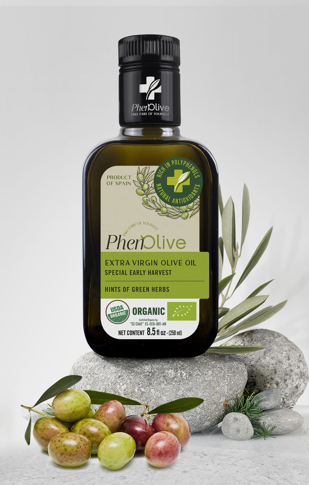 Packaging aceite de oliva virgen extra EEUU